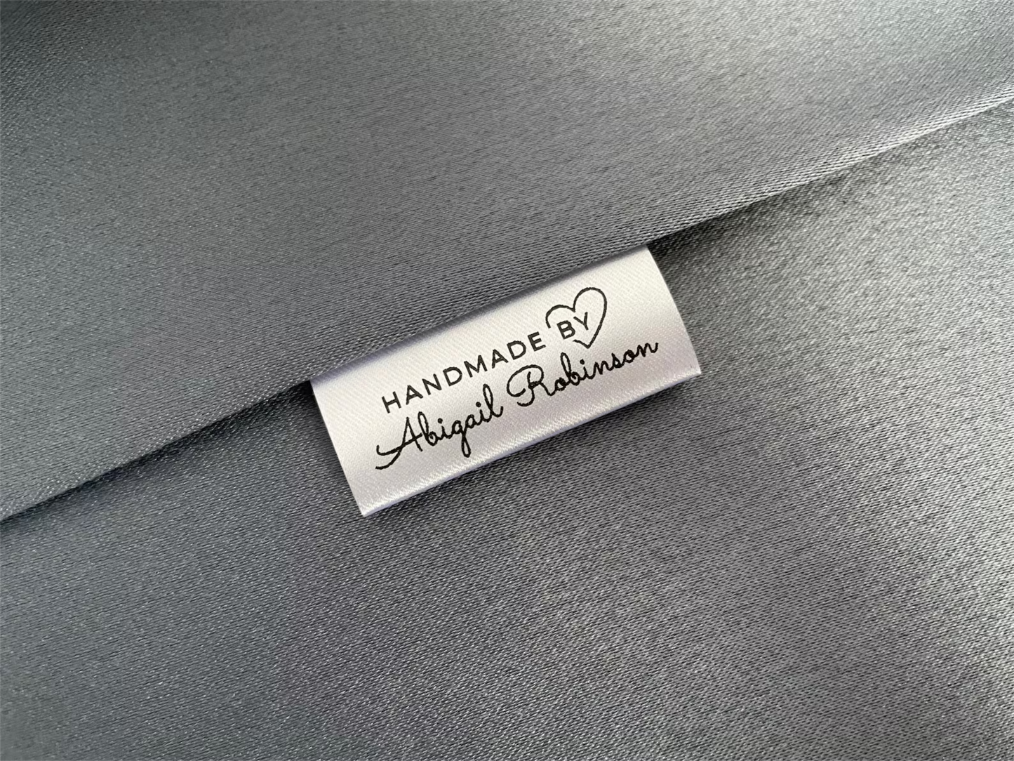 Custom White Satin Labels