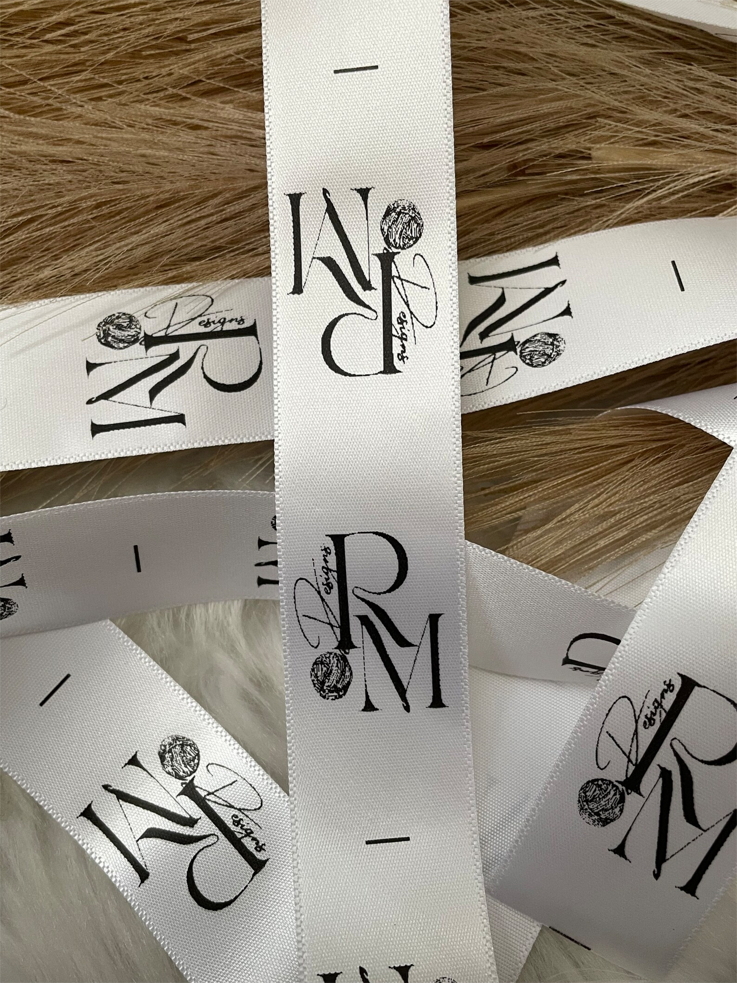Custom White Satin Labels