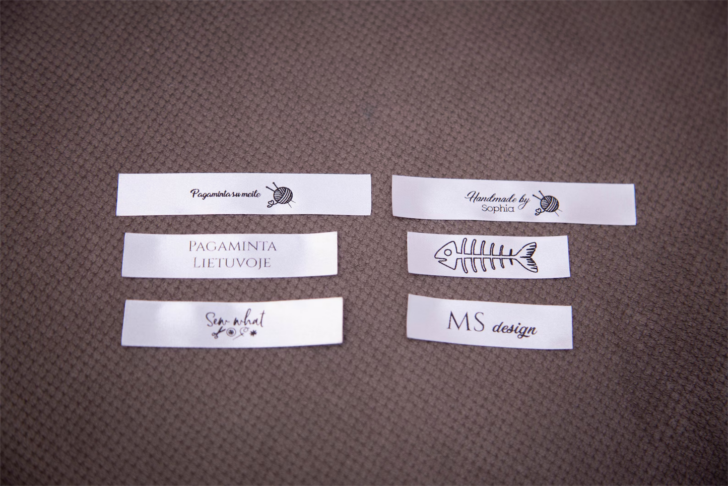 Custom White/Black Satin Labels