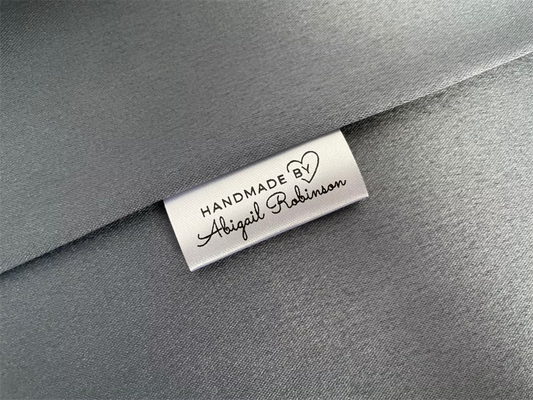 Custom White Satin Labels