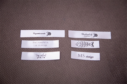 Custom White Satin Labels